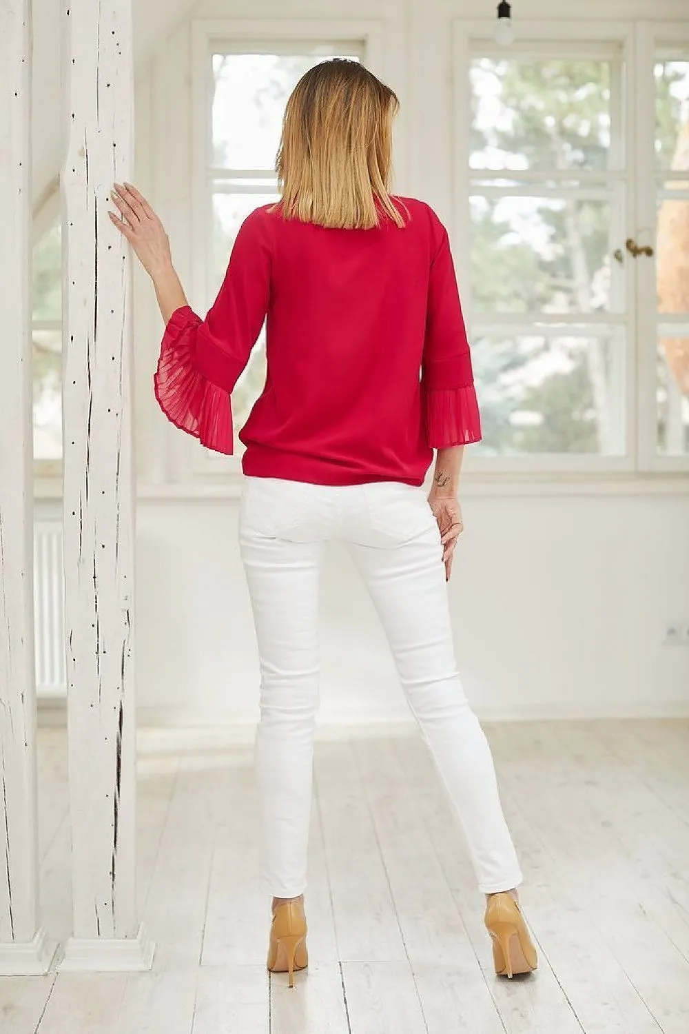 Pleated Sleeve Elegance Blouse