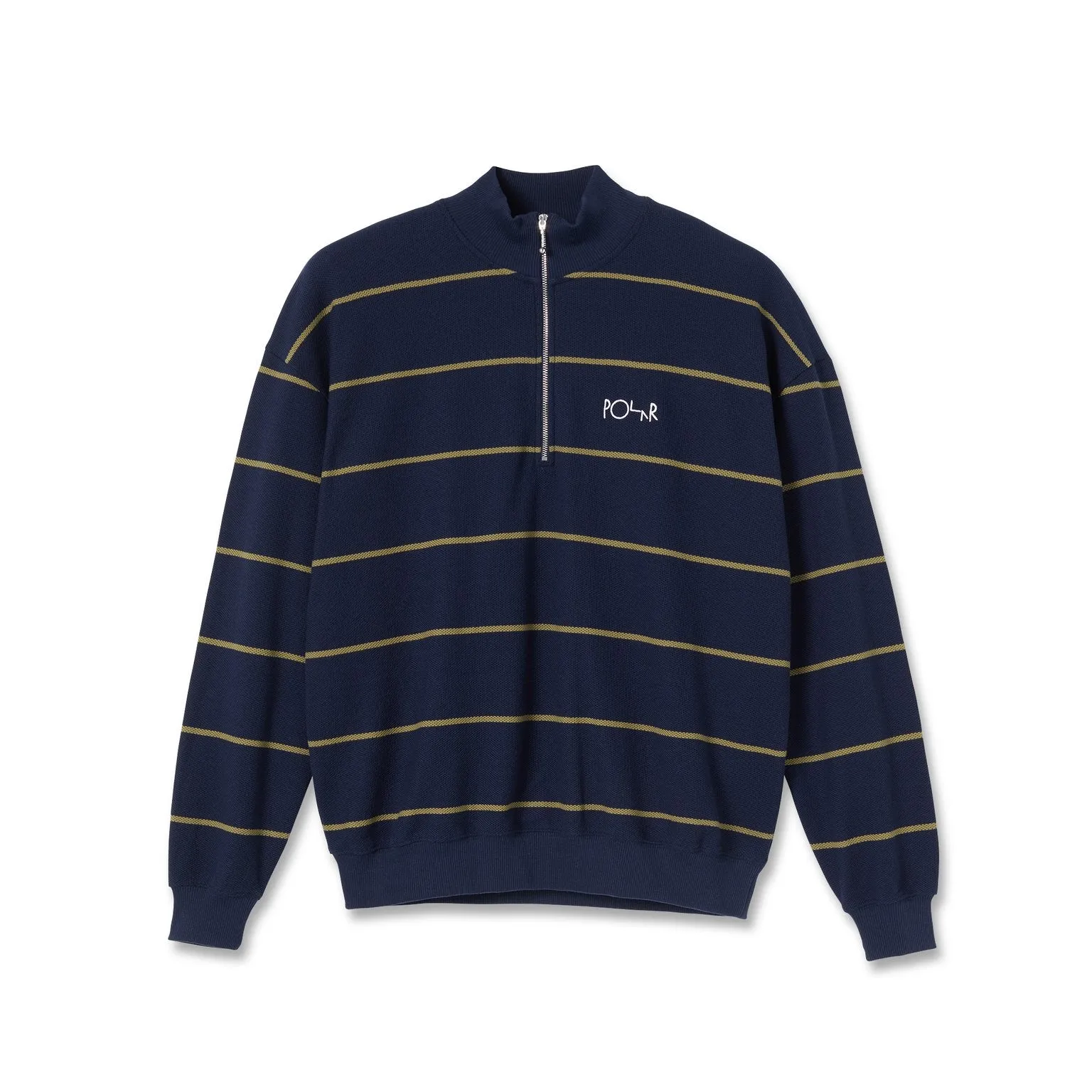 POLAR STRIPE ZIP NECK SWEATER RICH NAVY
