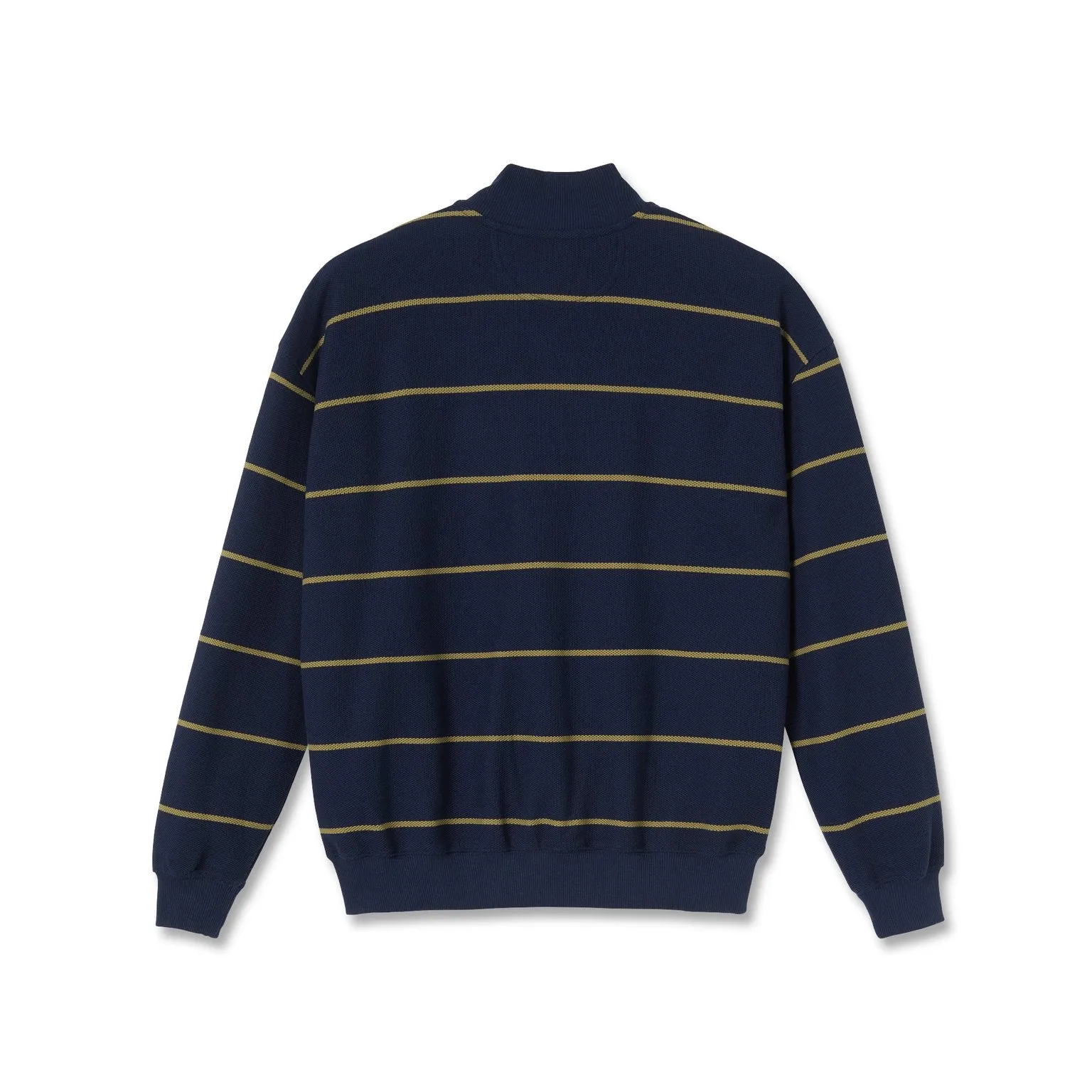 POLAR STRIPE ZIP NECK SWEATER RICH NAVY
