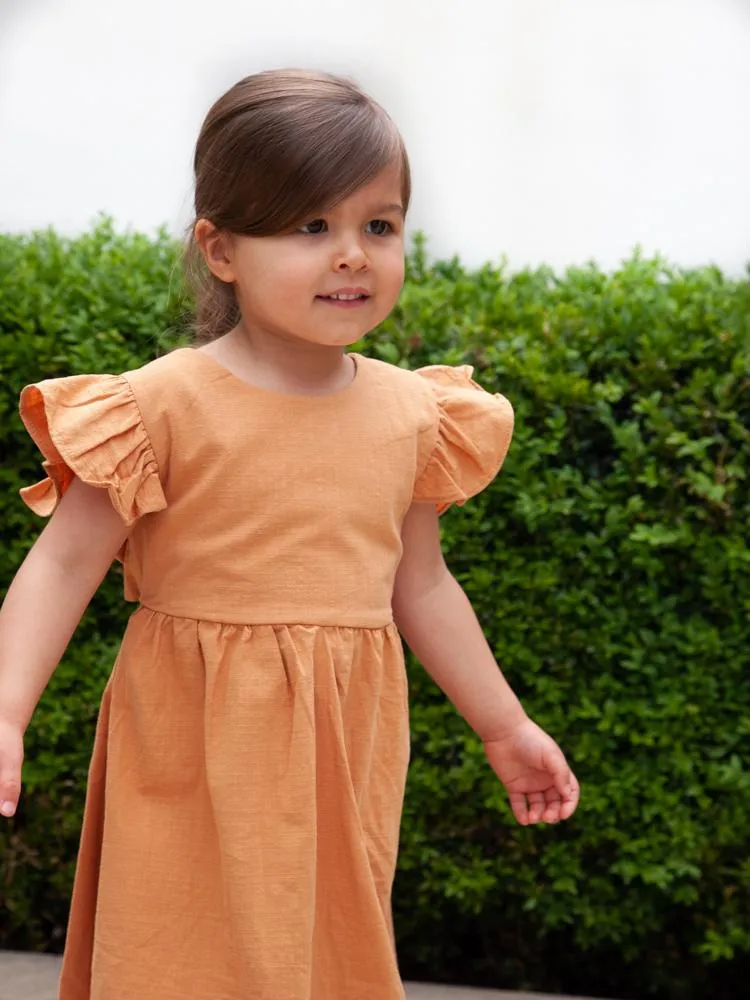 Pretty Pink Tie Bow Back Girls Party Dress - 6m to 4y