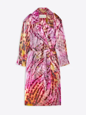 Printed trench coat