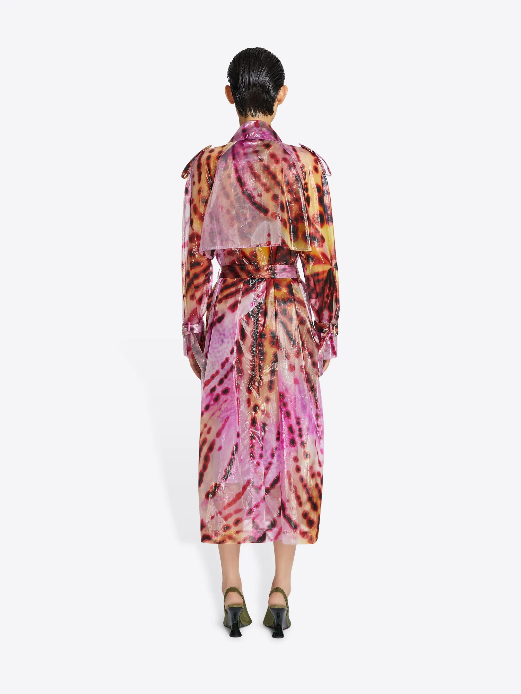 Printed trench coat