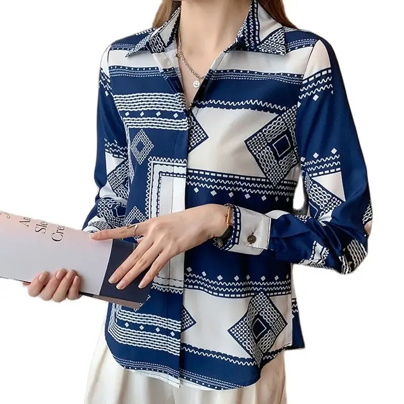 printing ladies shirts Women's Blouses Spring Autumn Long Sleeve Shirts Tops