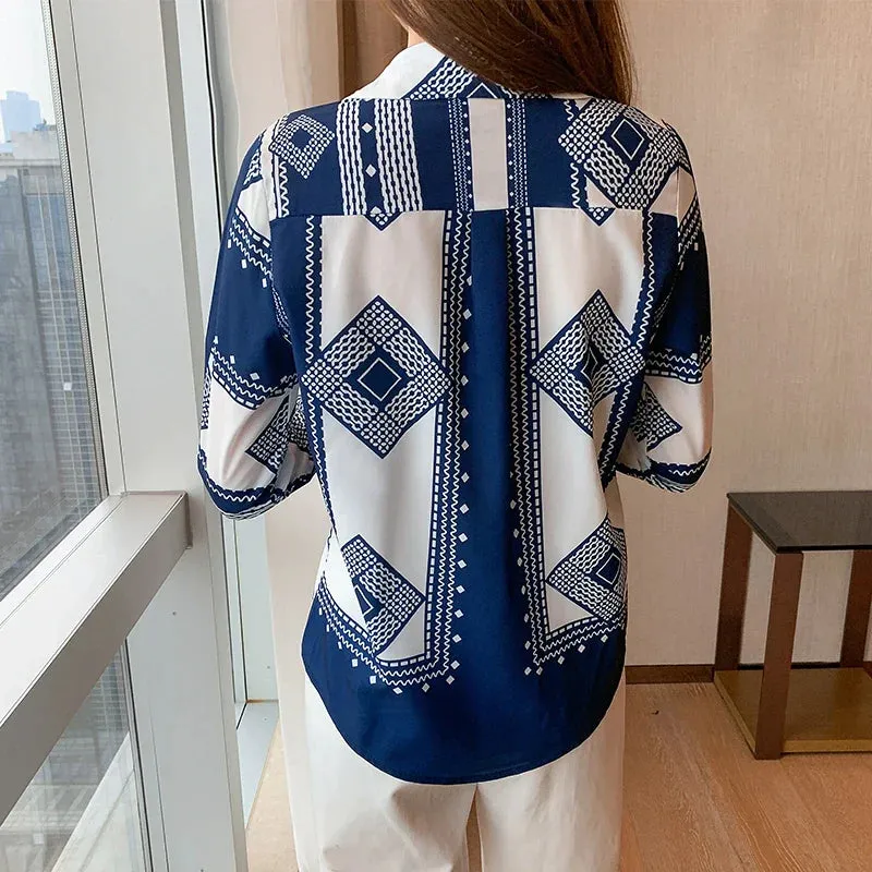 printing ladies shirts Women's Blouses Spring Autumn Long Sleeve Shirts Tops