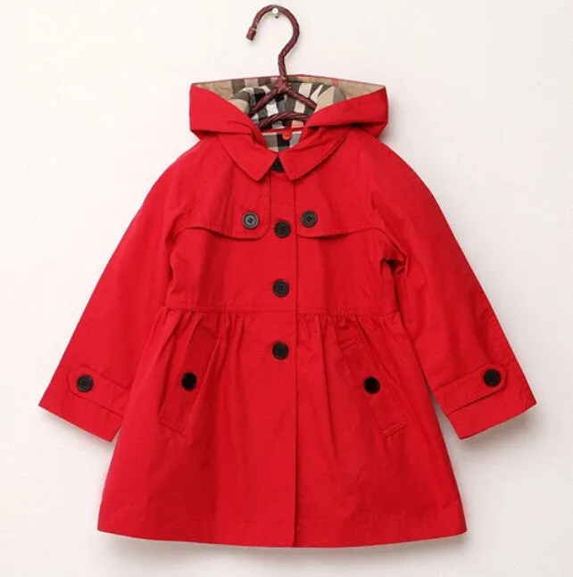 Red Kahiki Fashion baby winter long sleeve jacket children cotton clothes toddler girls warm coat kids outwear
