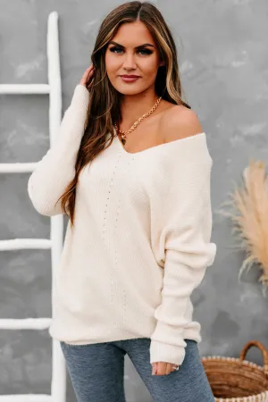 Rhetorical Response Oversized Ribbed Sweater (Cream)