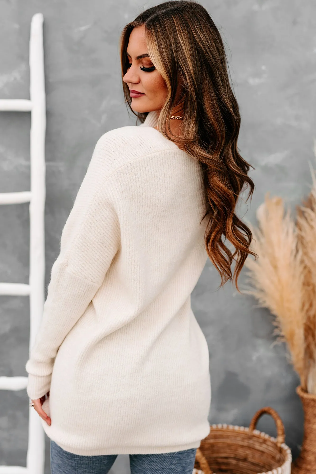Rhetorical Response Oversized Ribbed Sweater (Cream)