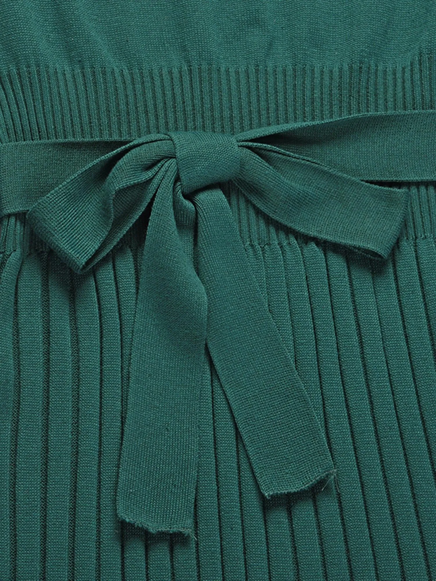 Robe Pull Femme d'hiver Élégante Col Rond Ceinture Manches Longues Casual Chic