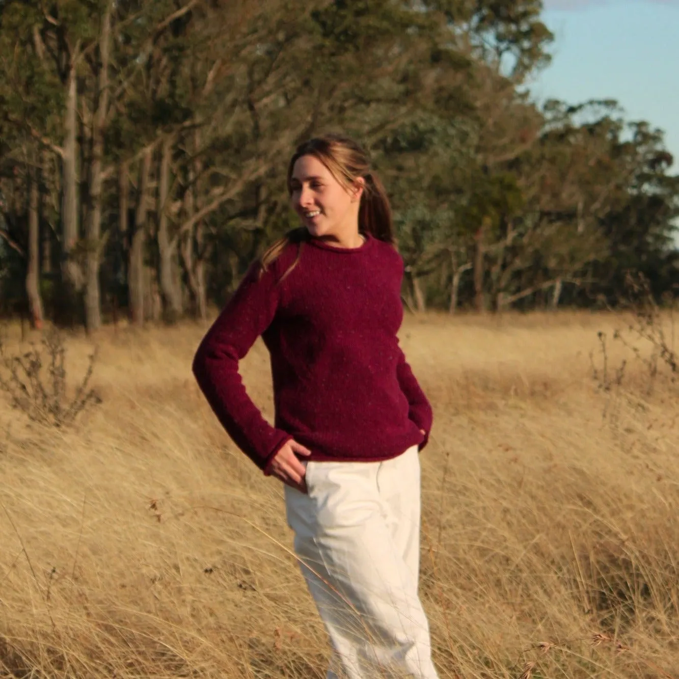 Rolled Edge Tunic - Berry