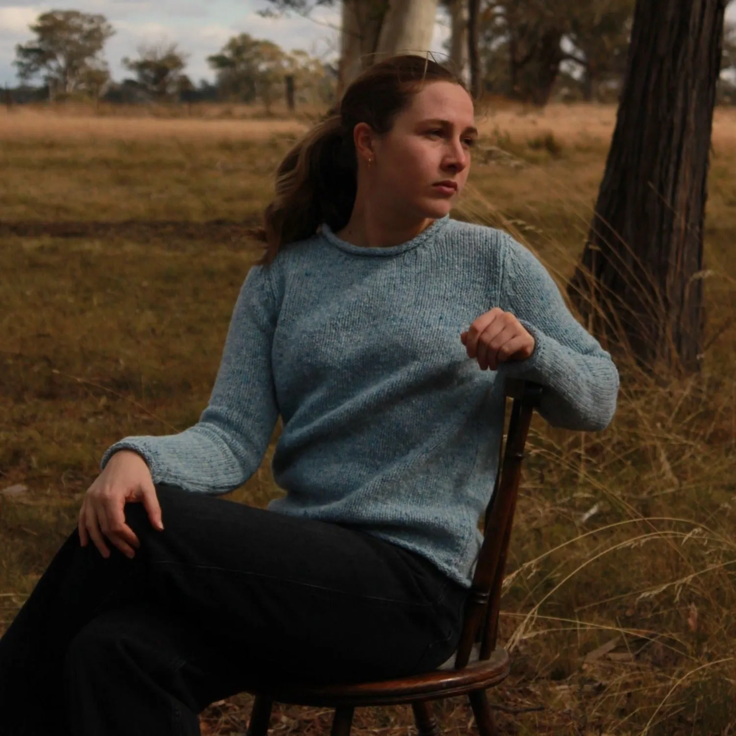 Rolled Edge Tunic - Blue Mist