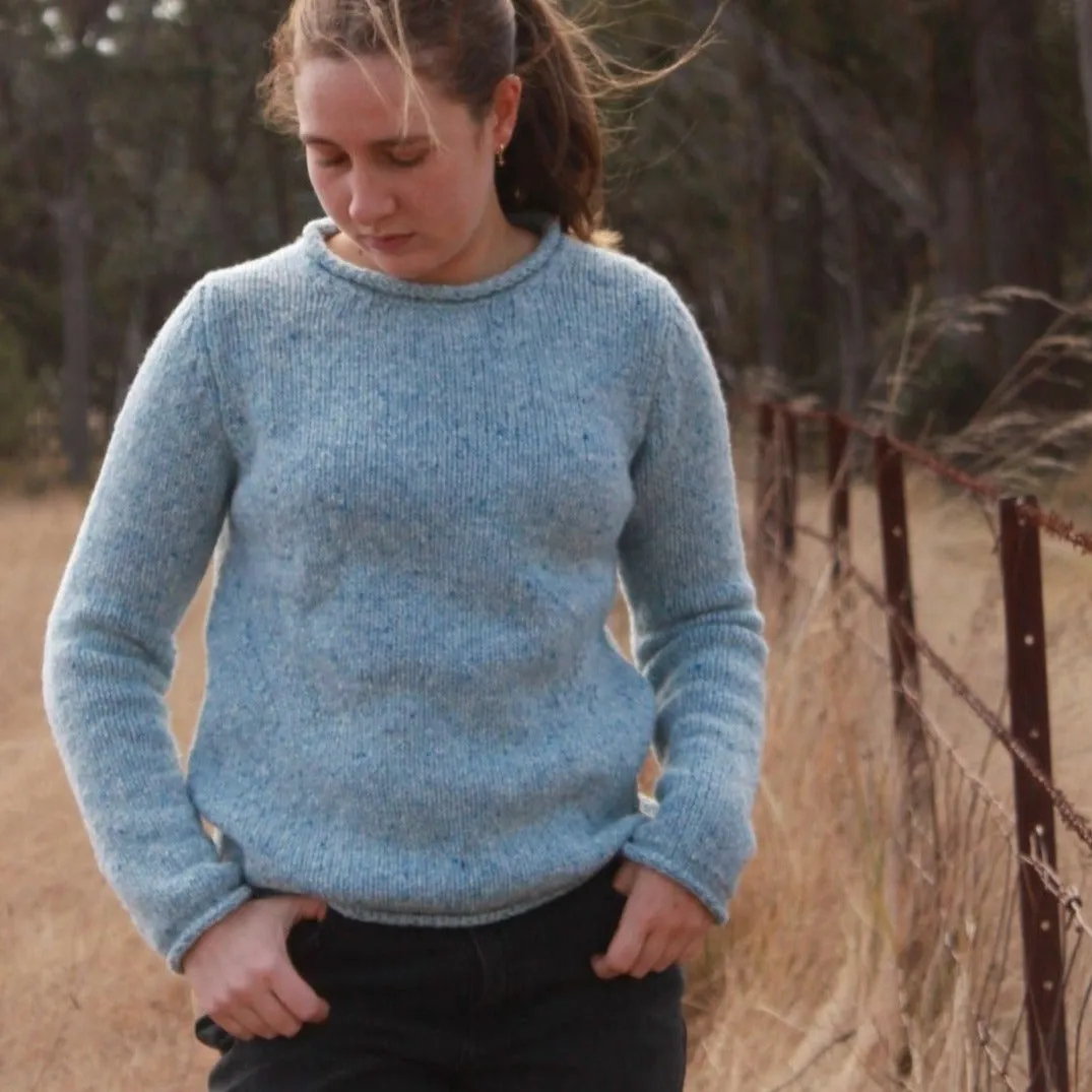 Rolled Edge Tunic - Blue Mist