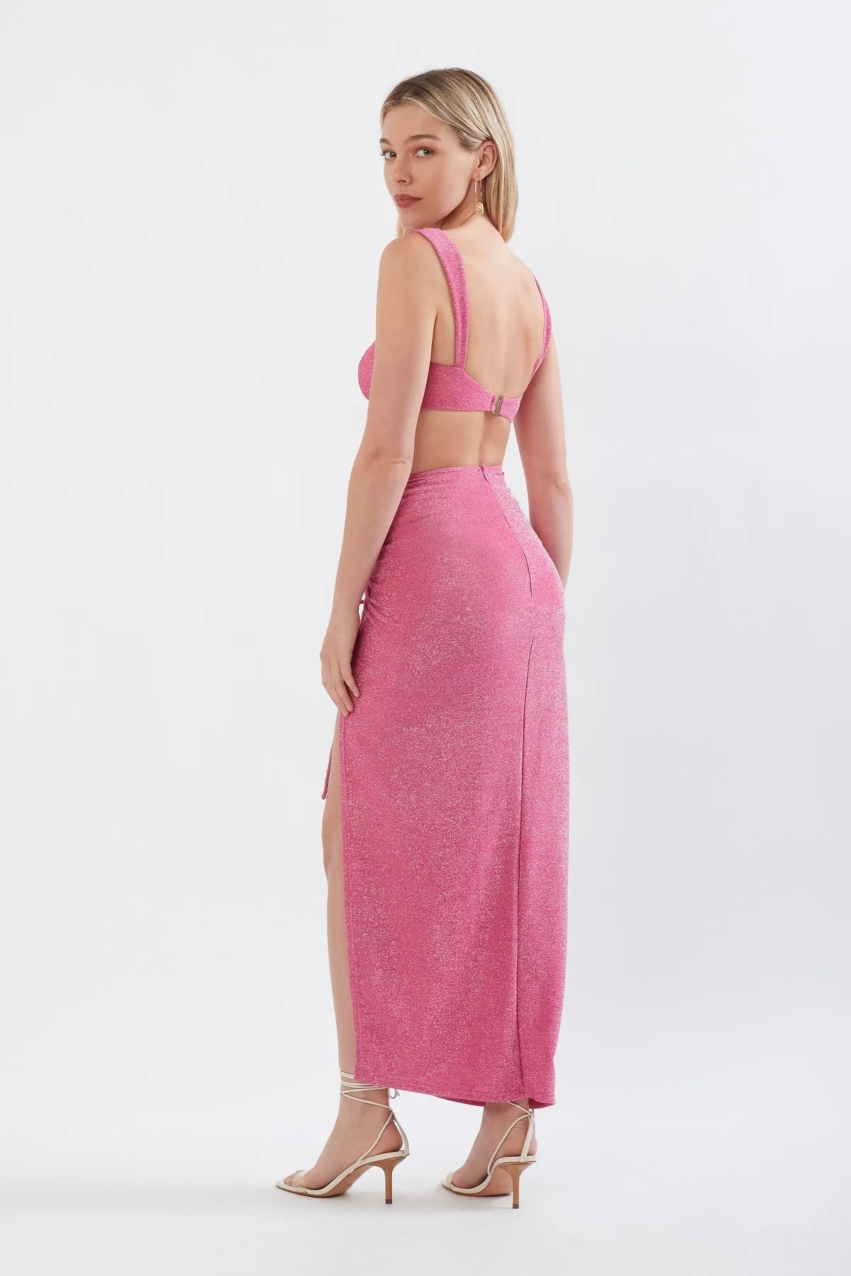 RUCHED MAXI SKIRT