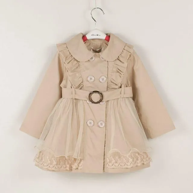 Ruffled Trench Coats For Girls
