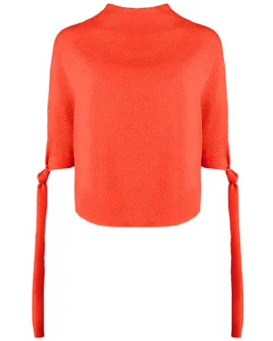 Scarlet Flou Bubble Jacquard Pedernal Top
