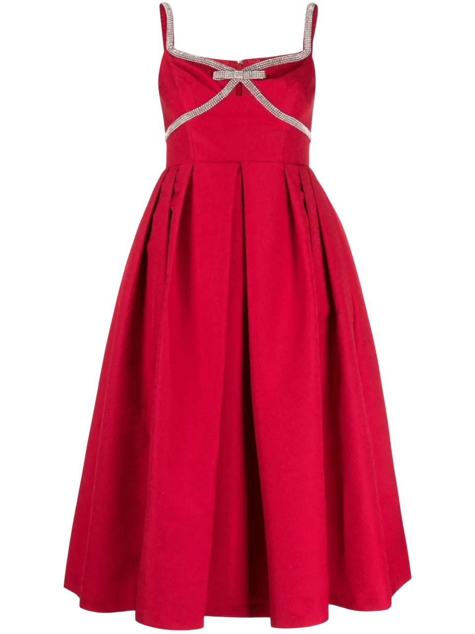 Self-Portrait Bow-embellished Midi Dress In Red UK 12