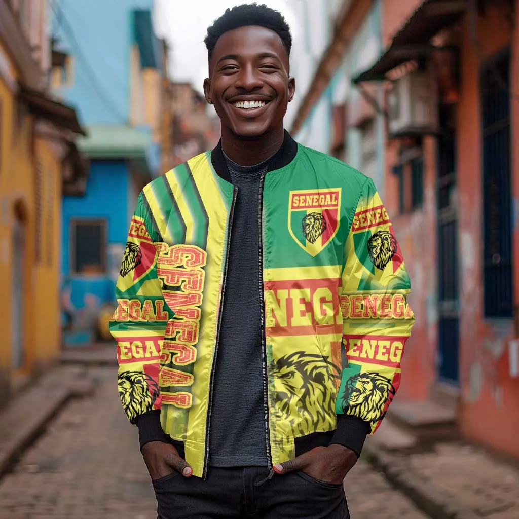 Senegal Soccer Bomber Jacket Lions of Teranga Football - Road To Champion DT03