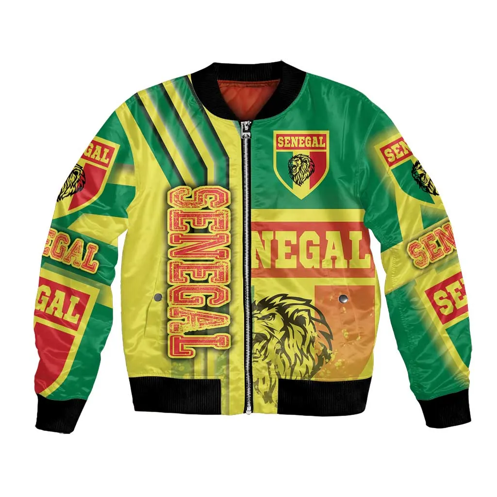 Senegal Soccer Bomber Jacket Lions of Teranga Football - Road To Champion DT03