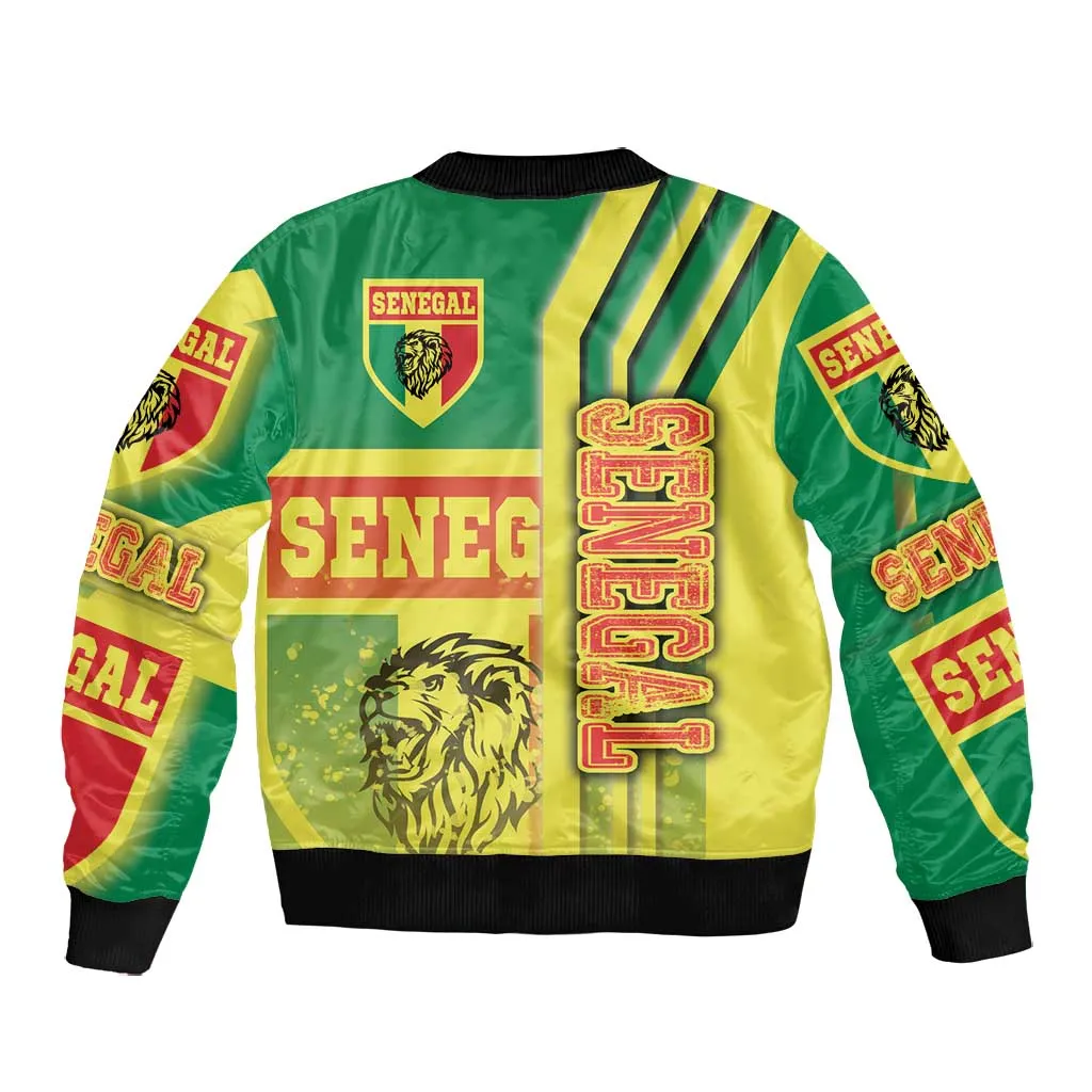 Senegal Soccer Bomber Jacket Lions of Teranga Football - Road To Champion DT03