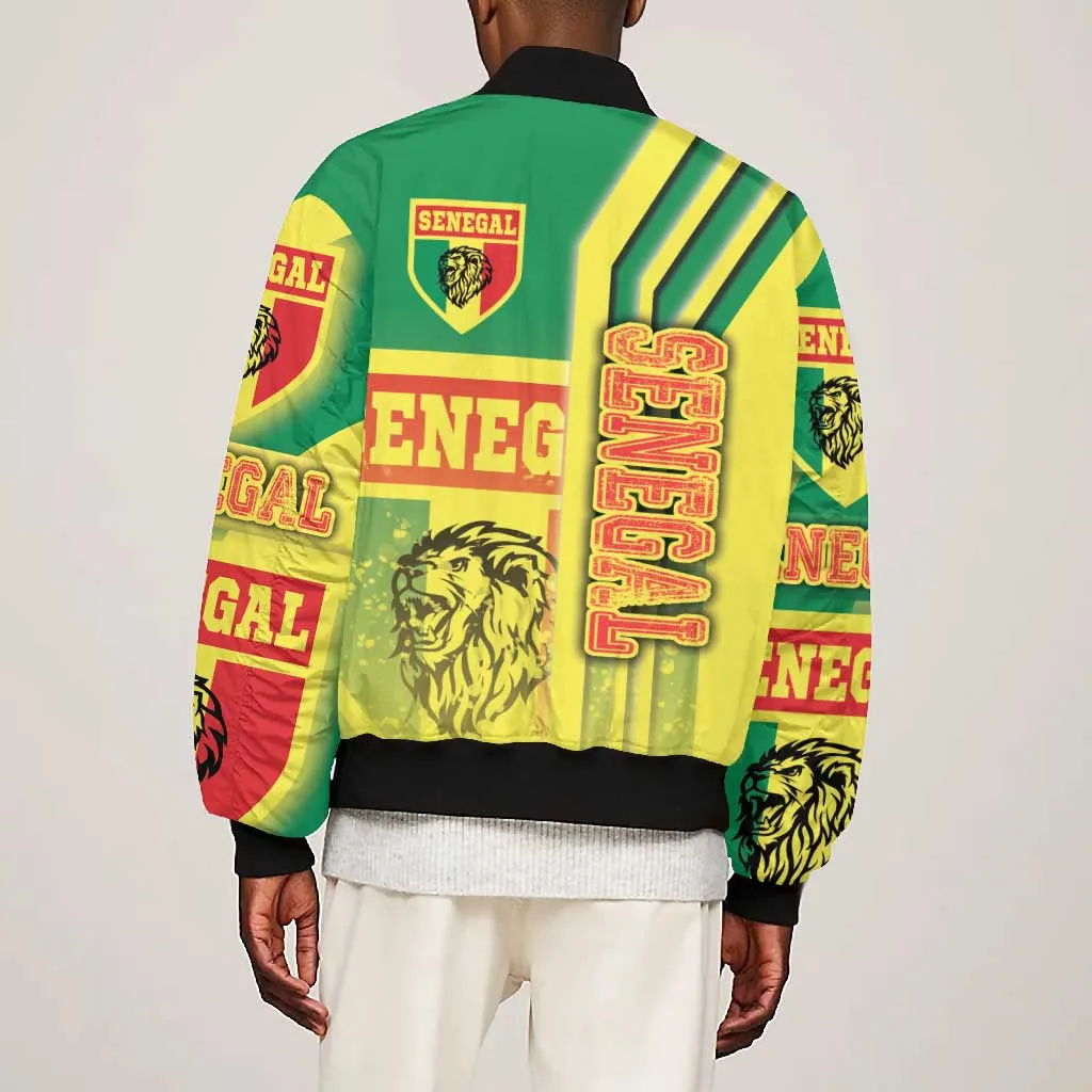 Senegal Soccer Bomber Jacket Lions of Teranga Football - Road To Champion DT03
