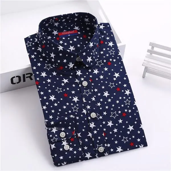 Shirt Women Animal Cotton Blouse Fashion Long Sleeve Ladies Tops Floral Print Paisley Women Blouses Casual