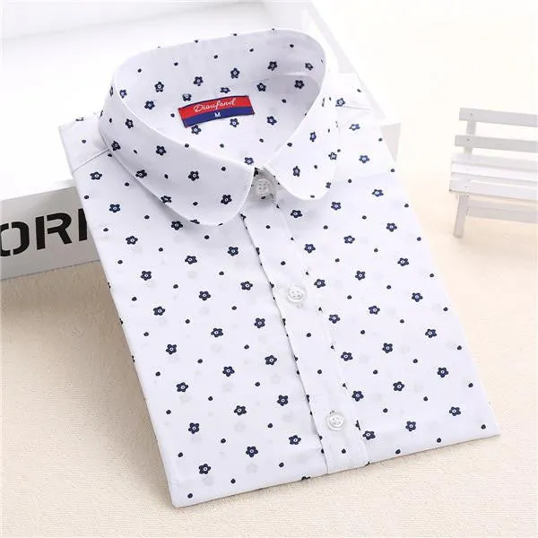 Shirt Women Animal Cotton Blouse Fashion Long Sleeve Ladies Tops Floral Print Paisley Women Blouses Casual