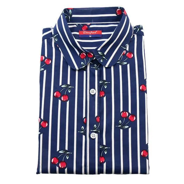 Shirt Women Animal Cotton Blouse Fashion Long Sleeve Ladies Tops Floral Print Paisley Women Blouses Casual