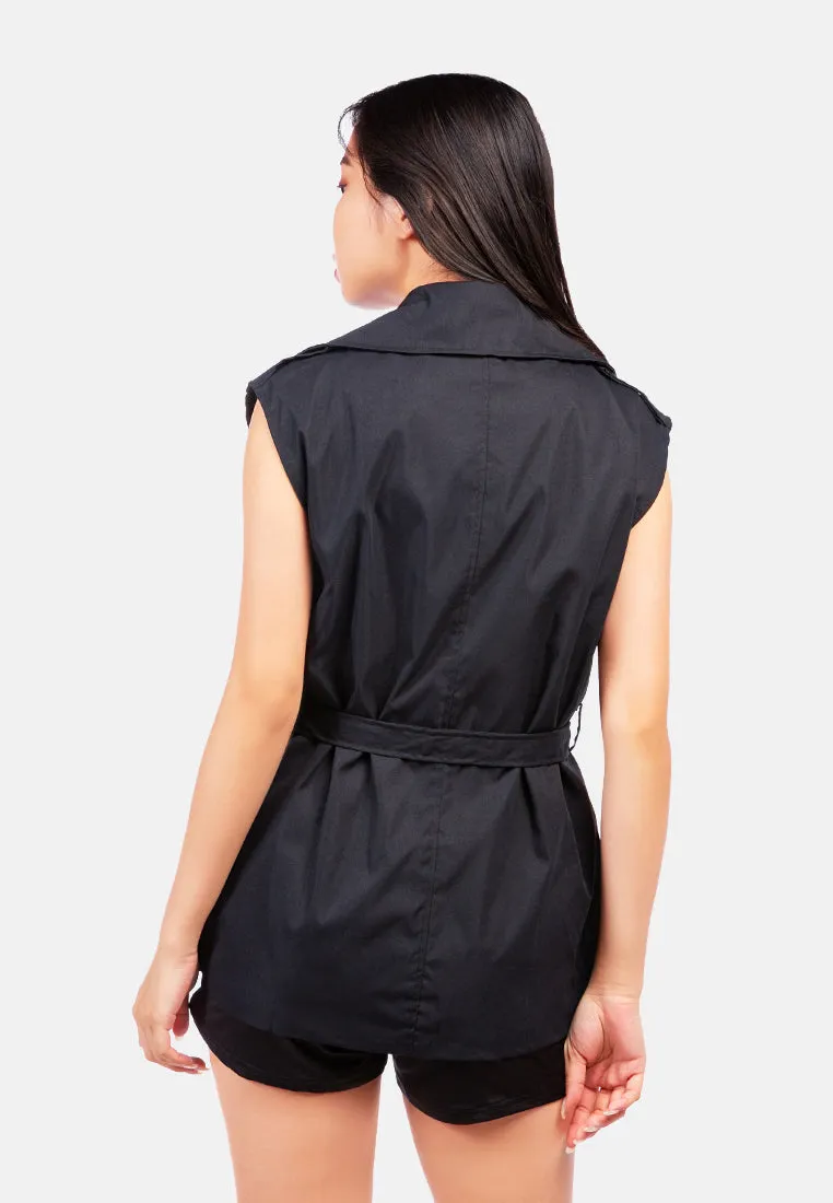Short Epaulette Trench Coat