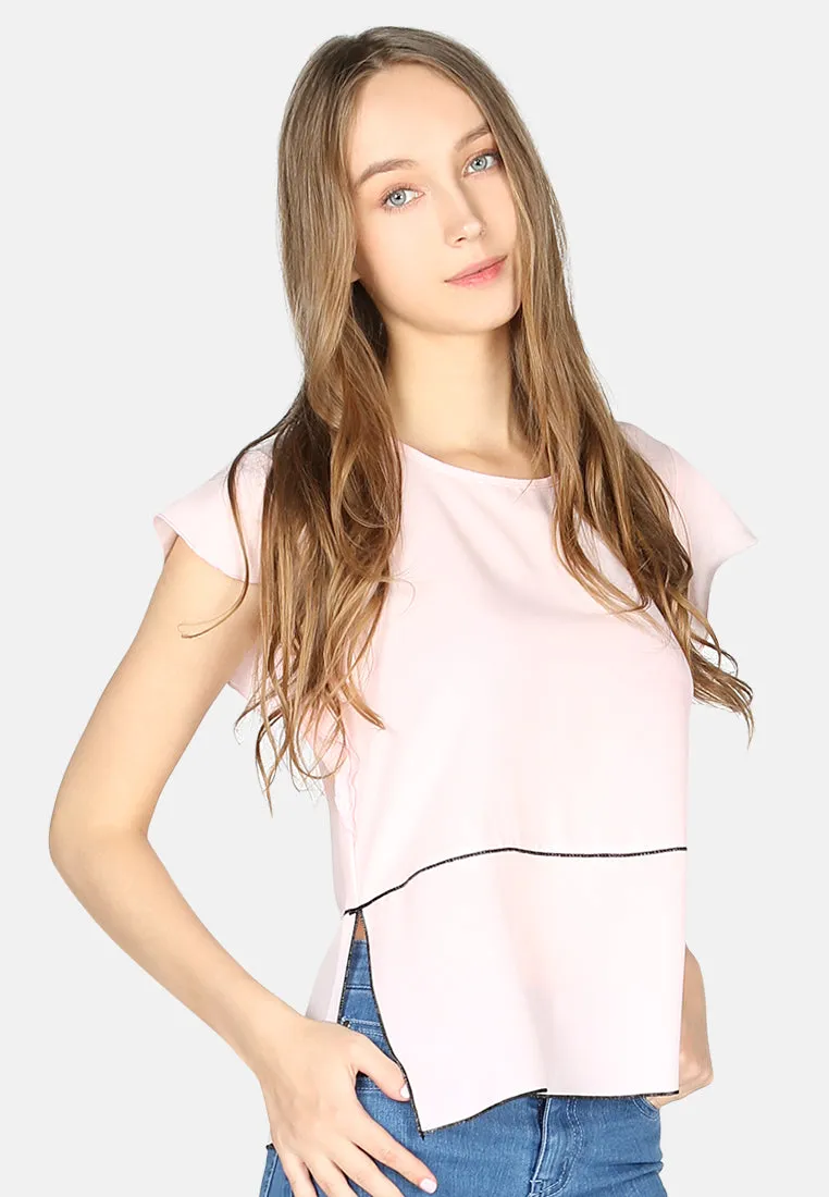 short flutter sleeve casual top