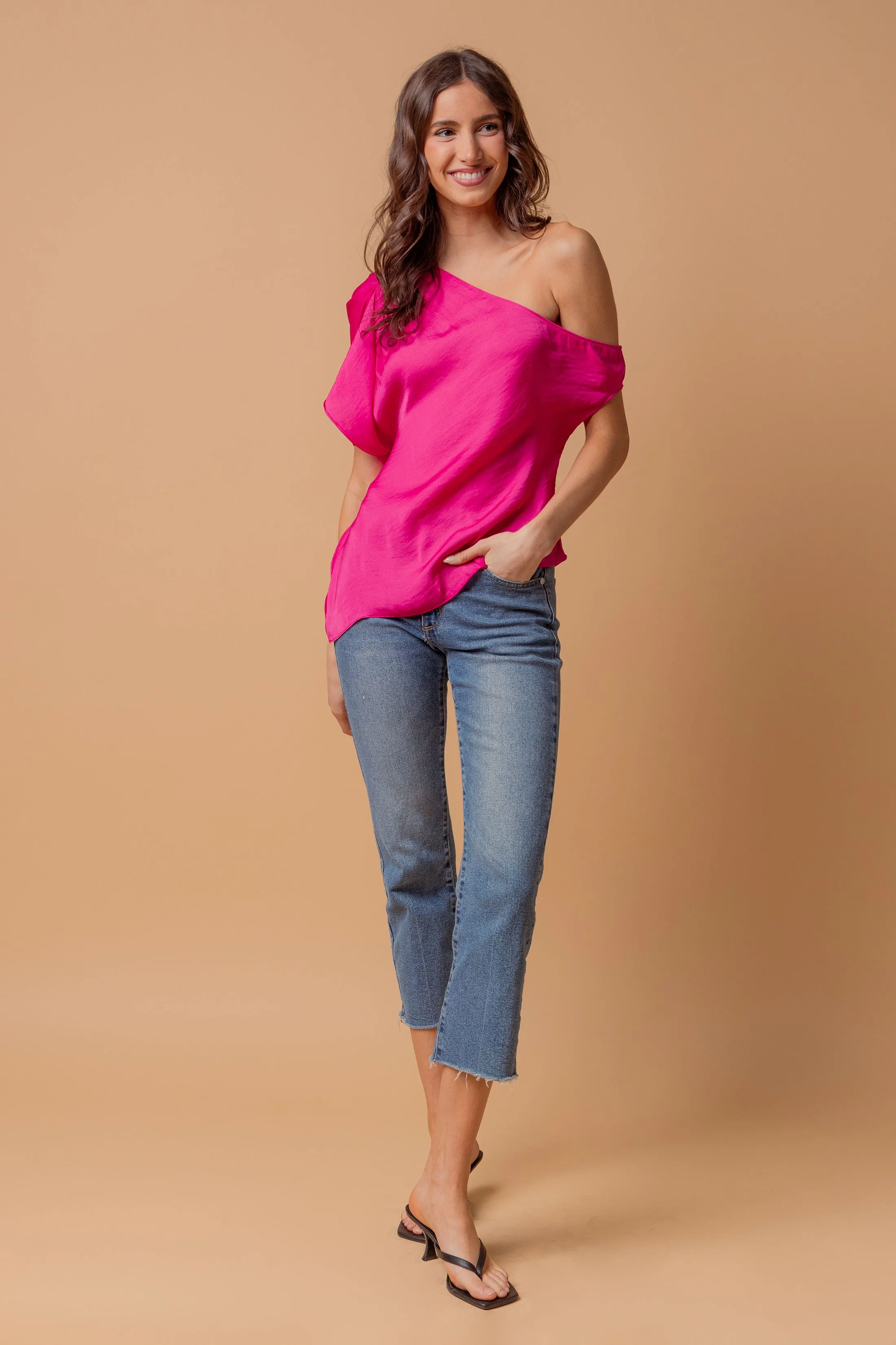 Short Sleeve Off Shoulder Blouse