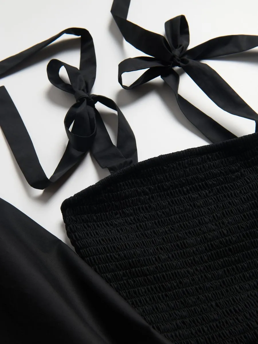 Side tie midi dress