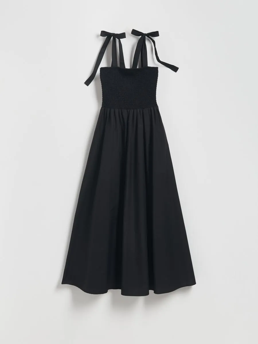 Side tie midi dress