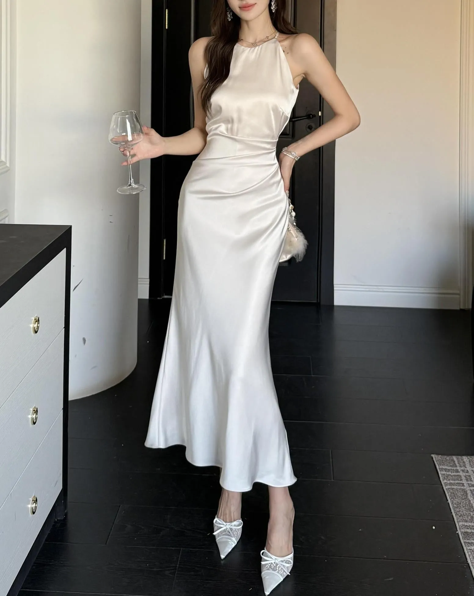 Slinky Shirred Cami Dress with a Flattering Fit