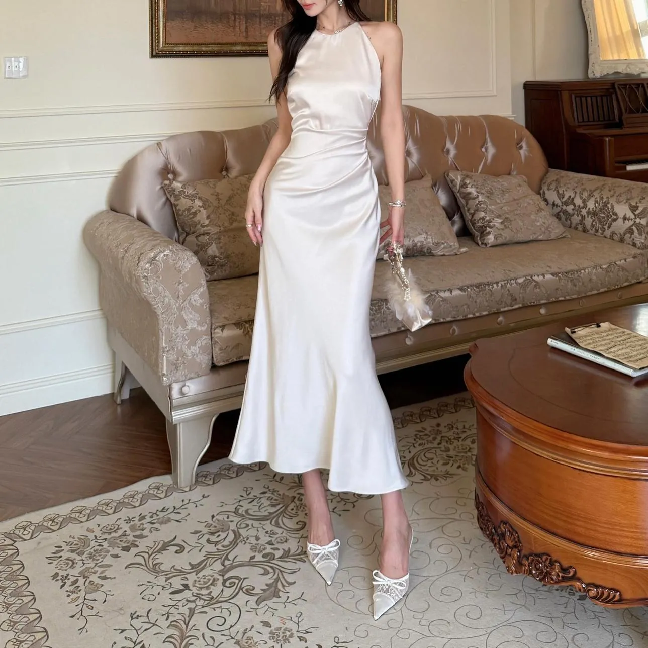 Slinky Shirred Cami Dress with a Flattering Fit