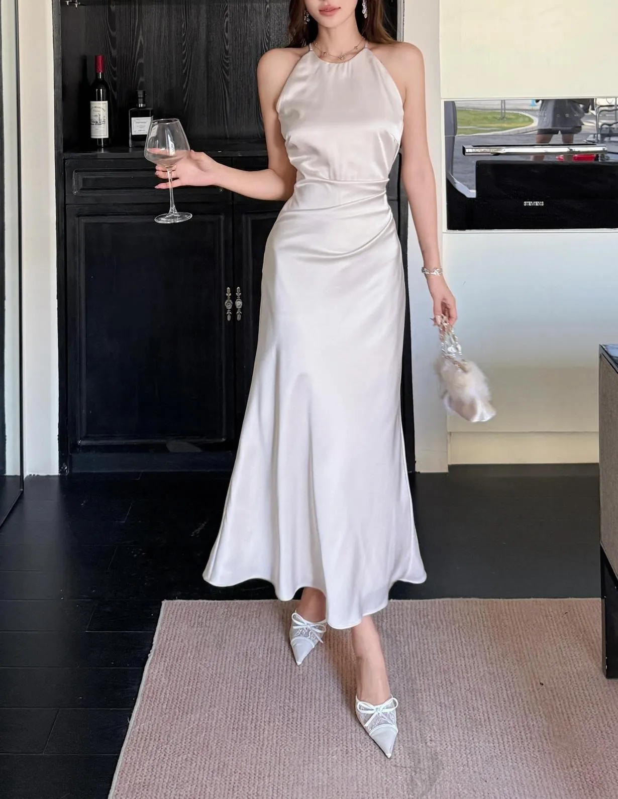 Slinky Shirred Cami Dress with a Flattering Fit
