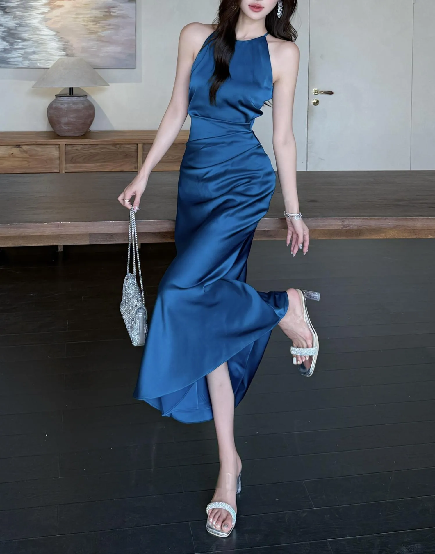 Slinky Shirred Cami Dress with a Flattering Fit