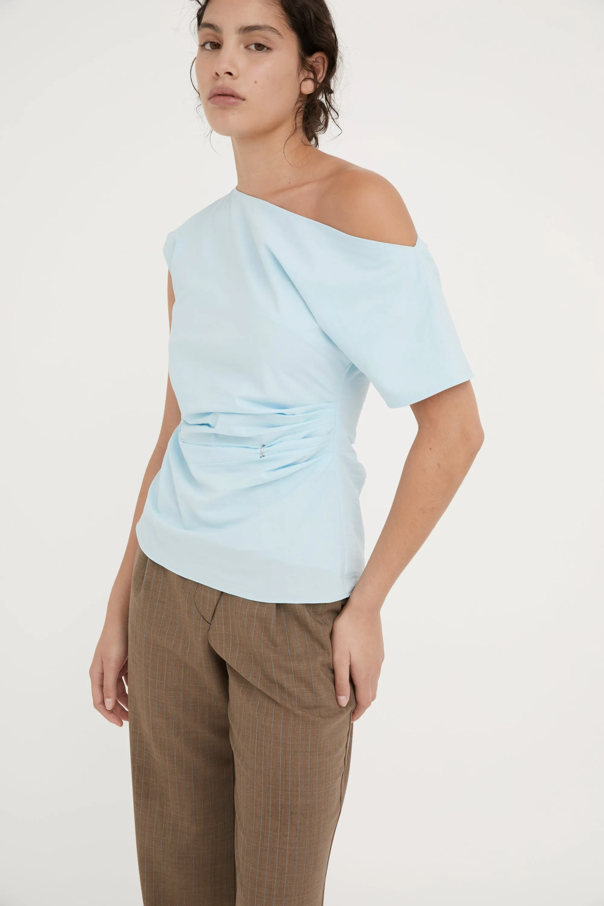 SLYVIE COTTON BLOUSE - ICE BLUE