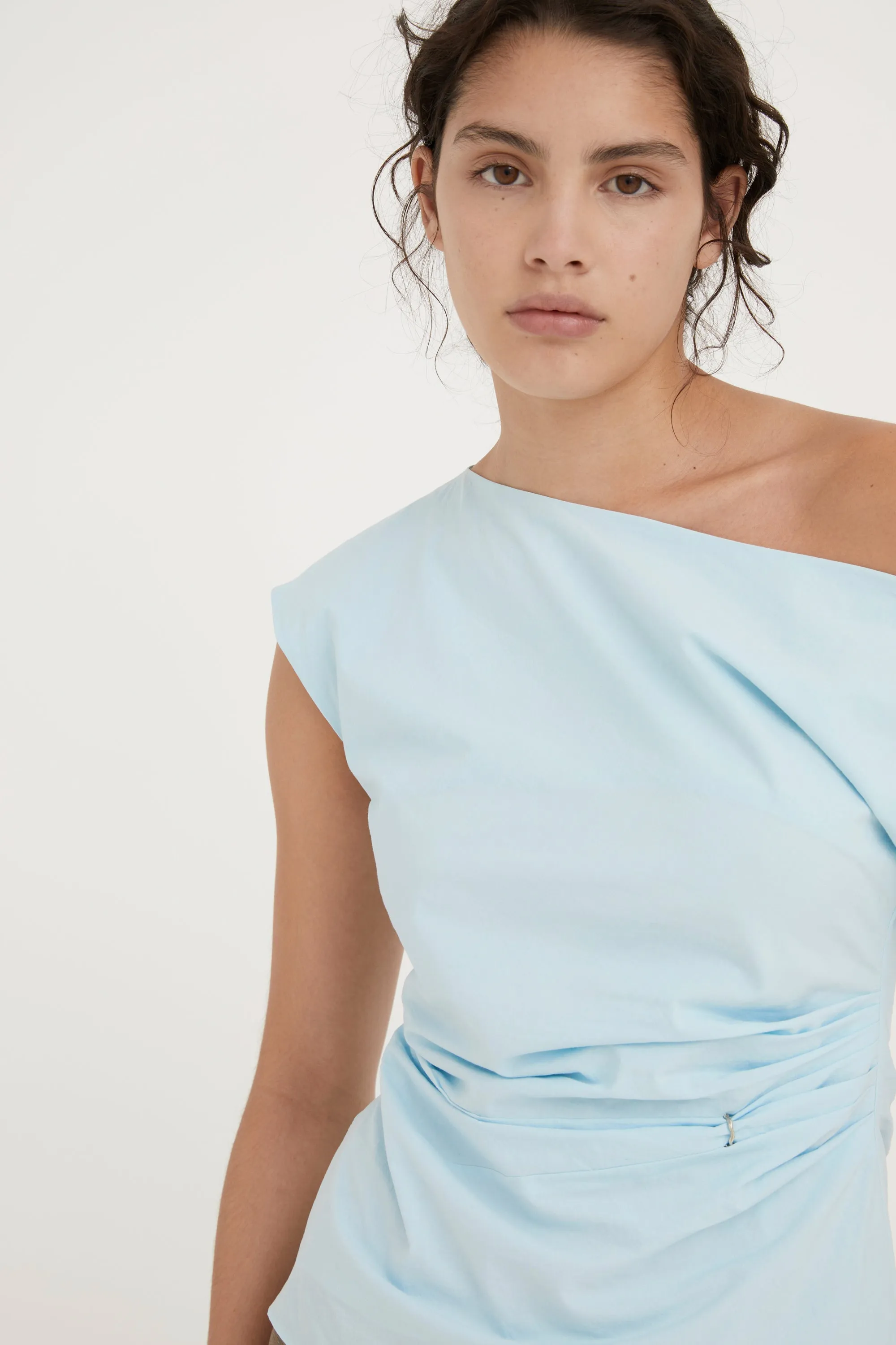 SLYVIE COTTON BLOUSE - ICE BLUE
