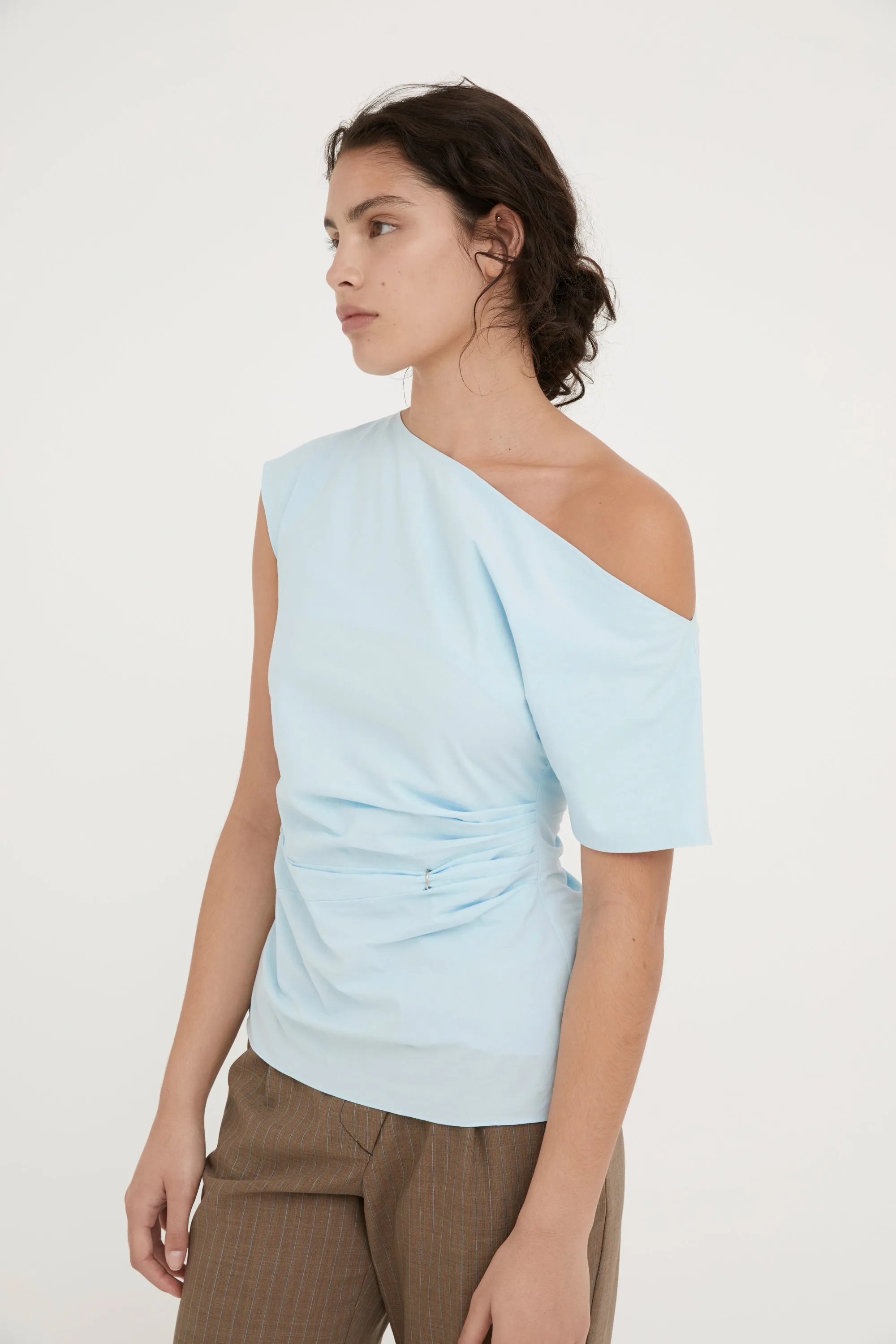 SLYVIE COTTON BLOUSE - ICE BLUE