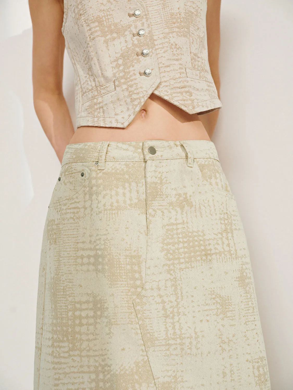 Split Hem Denim Skirts
