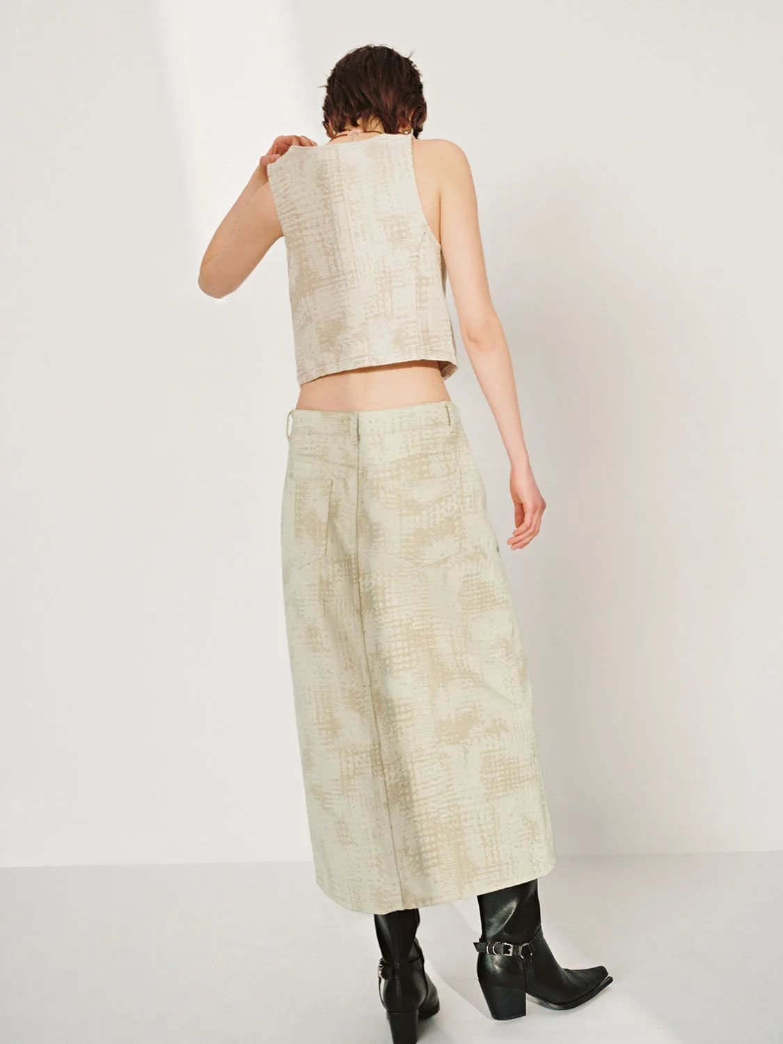 Split Hem Denim Skirts