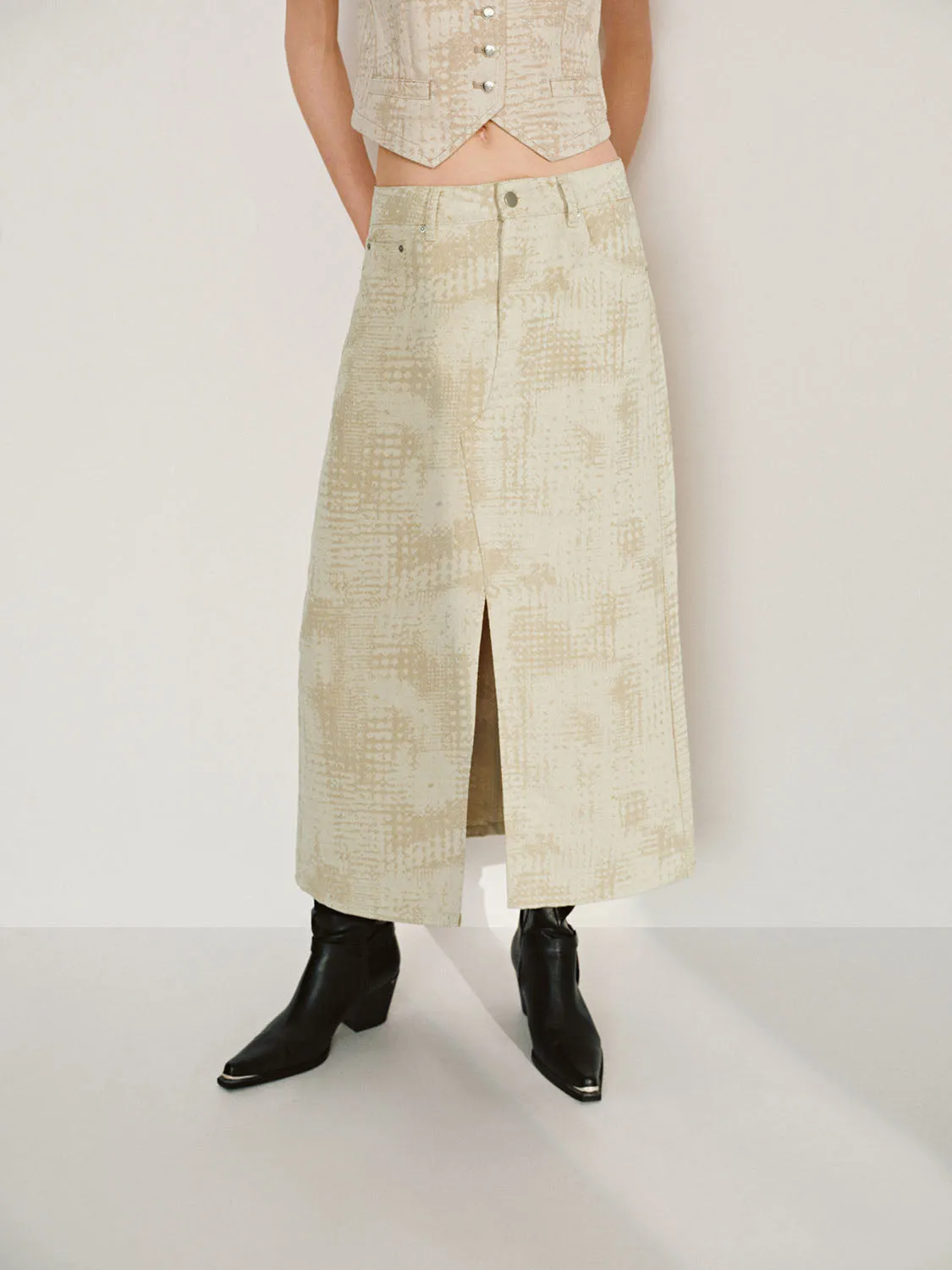 Split Hem Denim Skirts