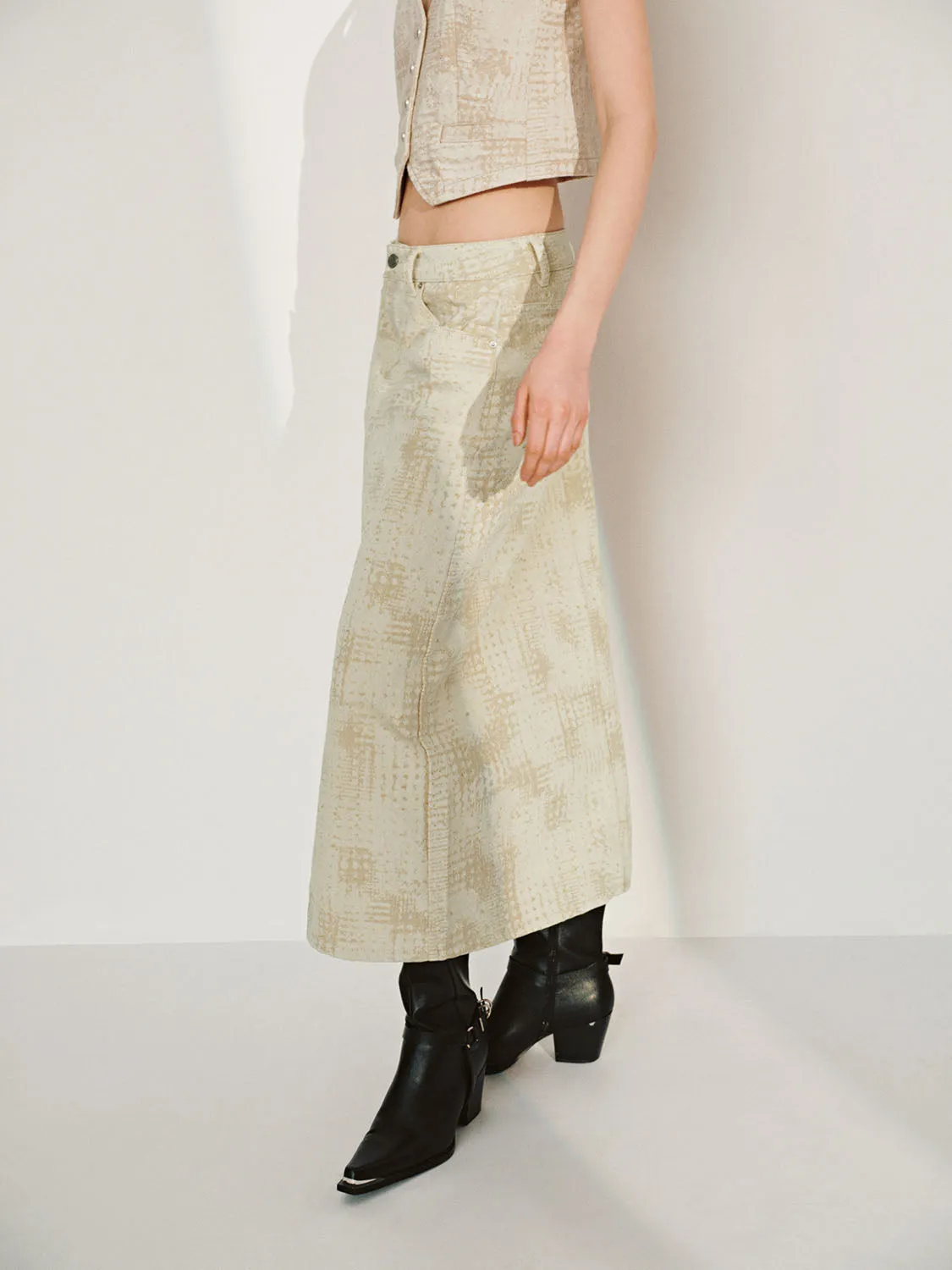 Split Hem Denim Skirts