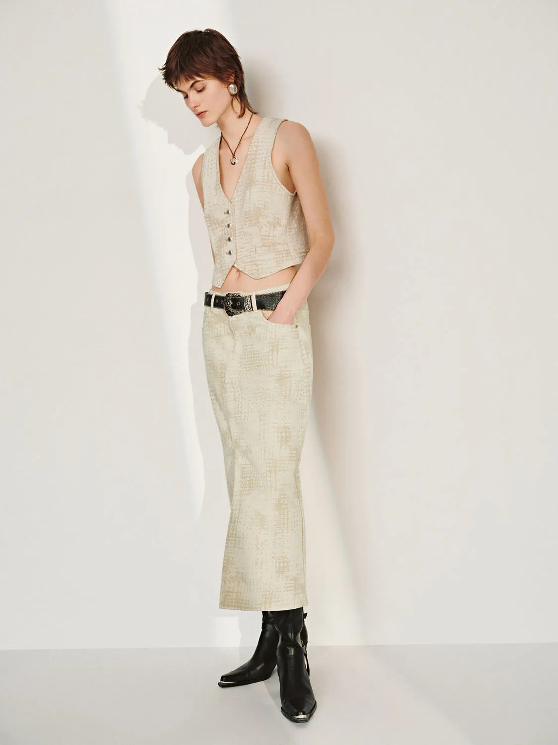 Split Hem Denim Skirts