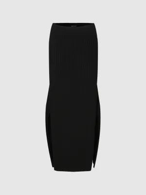 Split Hem Knitted Skirts