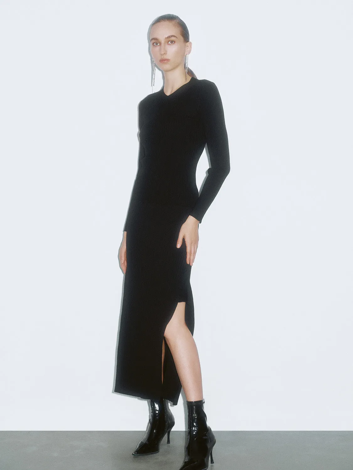 Split Hem Knitted Skirts