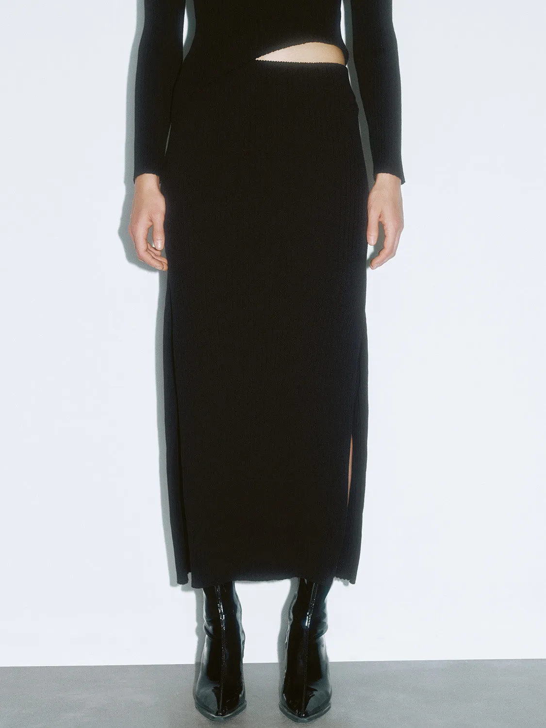 Split Hem Knitted Skirts