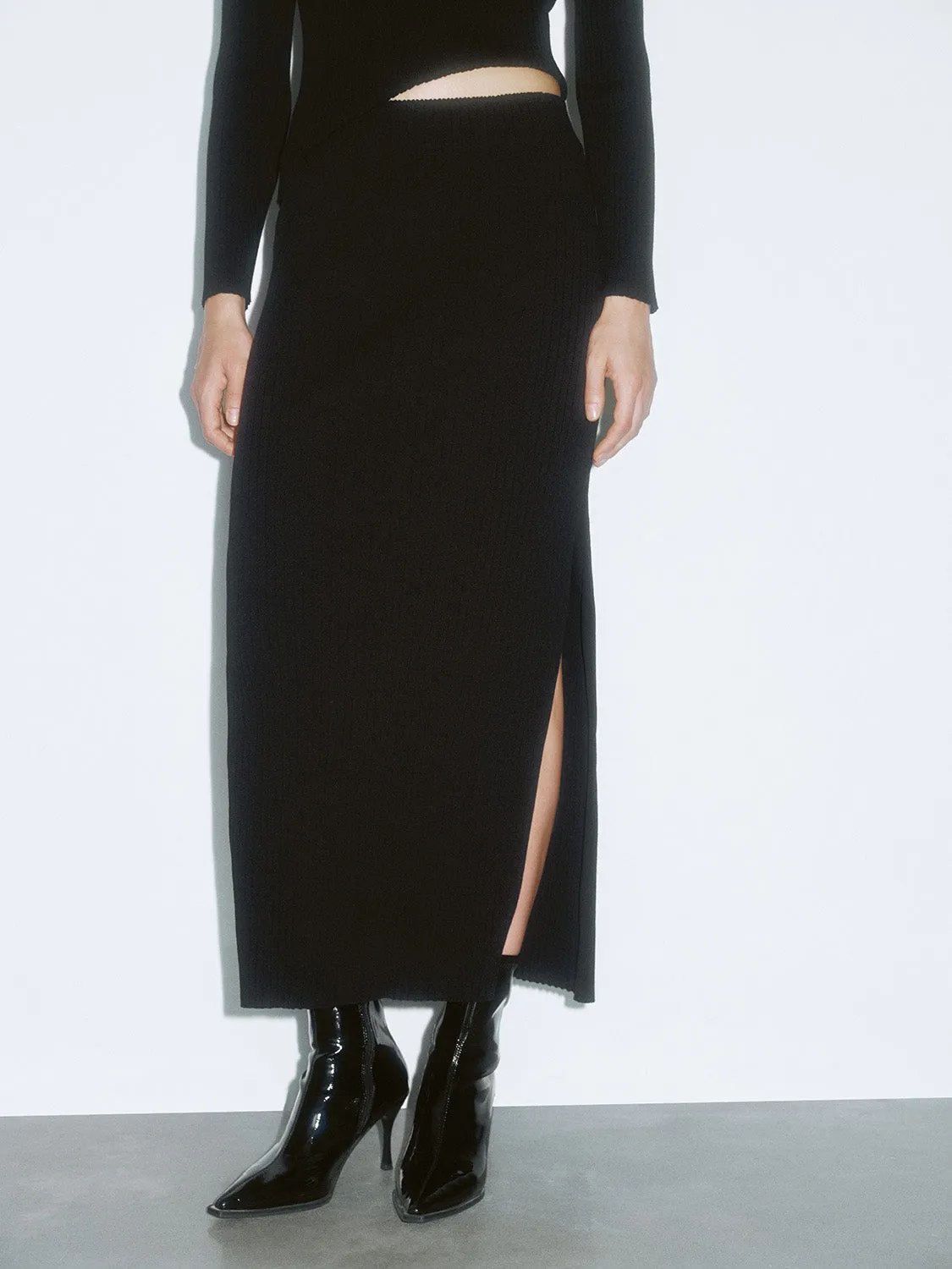 Split Hem Knitted Skirts