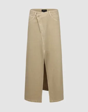 Split Hem Straight Denim Skirt