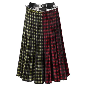 SPLIT MIDI CARABINER SKIRT / MULTI