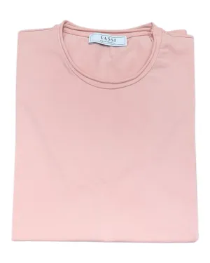 Stretch-Cotton Rolled Crew-Neck T-Shirt - Dusty Rose
